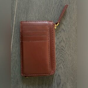 Madewell The Essential Zip Card Case Wallet in Leather